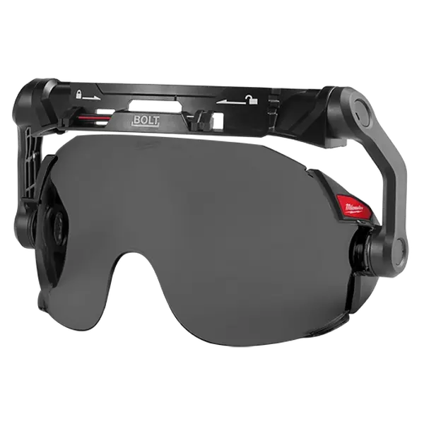 Milwaukee BOLT™ Pivot Eye Visor - Unisex Welding Accessory, Dual Coat Fog-Free Scratch-Hard Lens, Bolt Lock-In, Locking Slide Fit, Headlamp Mount, Compatible with Milwaukee Safety Helmets, Prescription Glasses Friendly