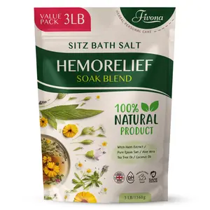 [FIVONA] Sitz Bath Salts for Hemorrhoids Treatment - Soak Blend Epsom Salt with Natural Essential Oils, Soothing Perineal Soaking for Postpartum Care, Discomfort Relief, Fissures - Value Pack 3LB