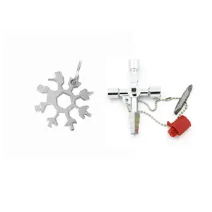 Four-In-One Electric Control Cabinet Key Wrench Set, Cross Key Wrench + Snowflake Wrench, Multi-Purpose Professional Universal Tool Kit