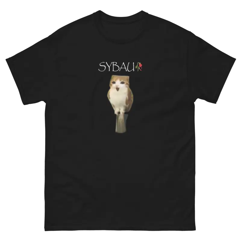 Surprised Meowl Tee Black