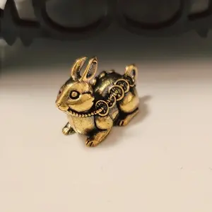 Vintage Chinese Five Emperors Money Rabbit Statue, Decorative Artistic Figurine, Collectible Figurines for Home & Office, Unique Collectible Item, Perfect Gift Idea