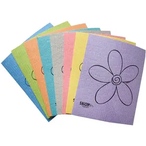 Skoy Cloth, 8-Pack Versatile Swedish Dishcloths for Kitchen and Household Use, Reusable Cleaning Cloths, Planet-Friendly, Dishwasher and Dryer-Safe, Assorted Colors Skoy
