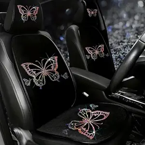 Butterfly Pattern Car Seat Cover, Soft Comfortable Car Seat Protector, Car Interior Accessories for Women & Girls