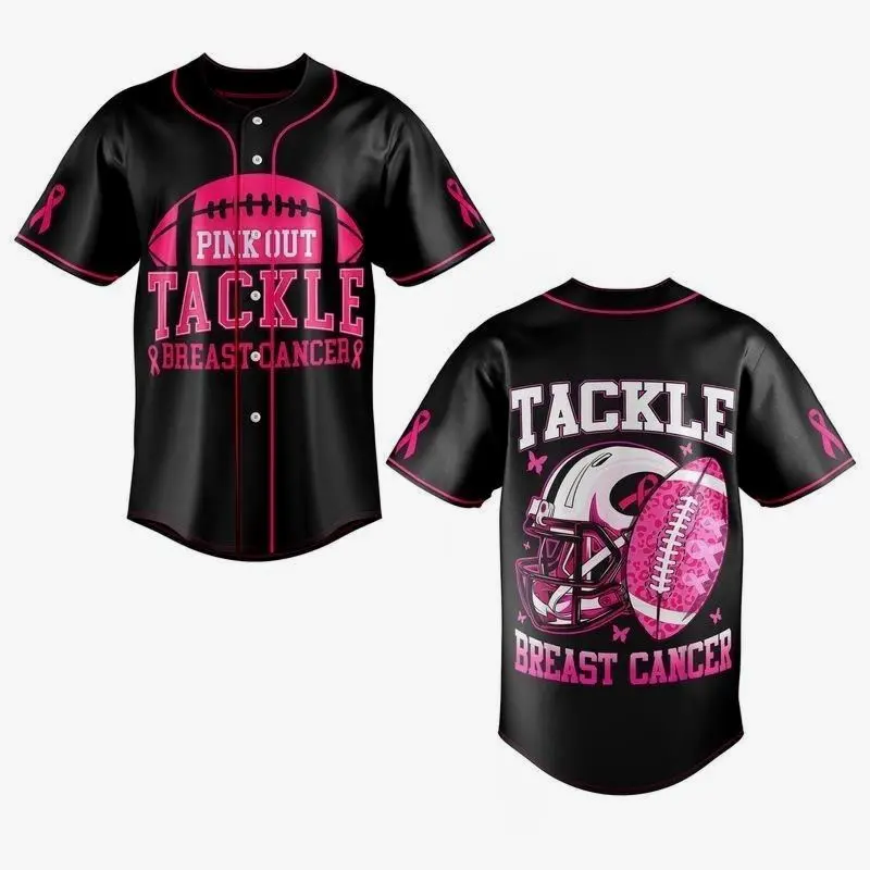 Quality Comfimerch Breast Cancer Baseball Jersey, Shirt V-Neck Women Men Casual Short Sleeve Streetwear Clothes - Quick Delivery