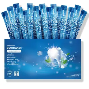 Mouthwash Travel Size Portable Packets to Go, Alcohol & Fluoride Free Fresh Mint MouthwashStrips for Superior Oral Hygiene,Mini Pack – Go for On-The-Go Freshness, Bulk Packets 0.41 Fl Oz(Pack of 20)