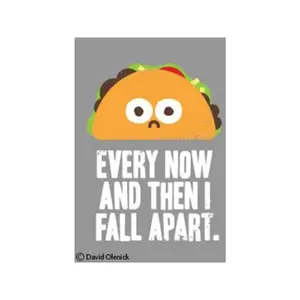 Every Now And Then I Fall Apart Taco Magnet