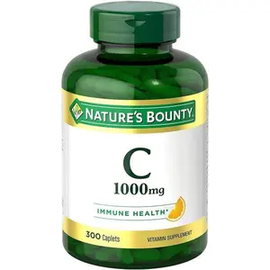Nature's Bounty Vitamin C 1000mg, Supports Immune and Antioxidant Health, Vitamin C Supplement, 1 Per Day, 300 Vegetarian Caplets