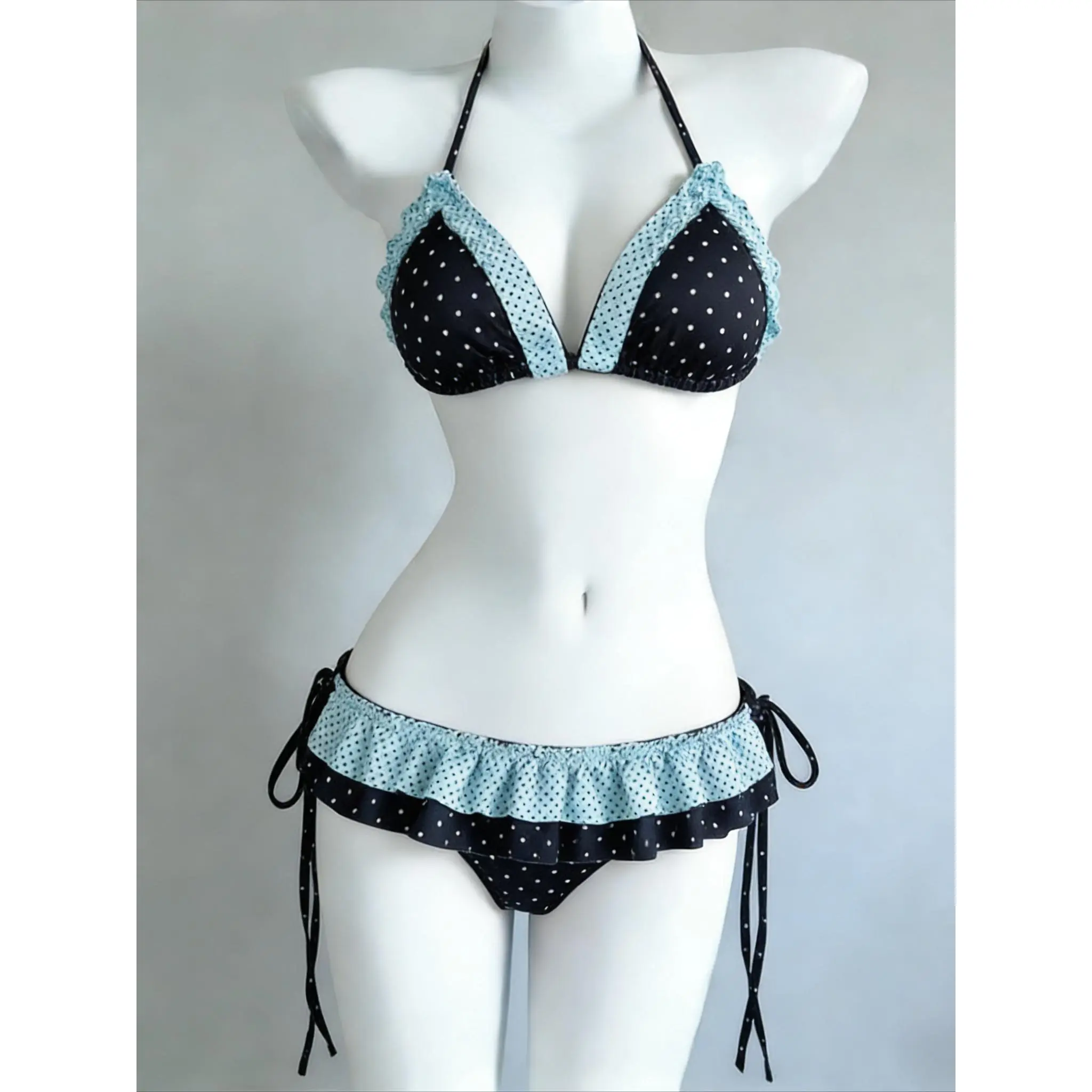 Women's 3-Piece Triangle Bikini Set - 2026 New Arrival, Push-Up Padded, High-Stretch Polyester, XL Summer Beach Casual Swimwear Outfit