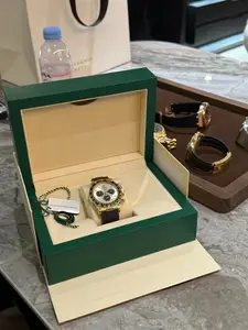 Gold Multi-Function Chronograph Men's Watch, Quartz Movement, Tachymeter Bezel Showcasing Advanced Craftsmanship, Precision Details Hidden in the Multi-Function Dial, Black Rubber Strap Blending Elegance and Comfort-Symbol of High-End Status f