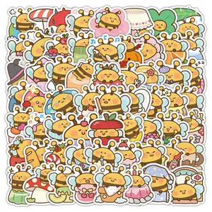 103pcs Cute Bee Stickers Set, Adorable Expression Barra Insect Creative Decorative Hand Account Sticker Sheets, Perfect for Scrapbooking & Journaling