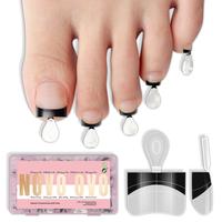 Half Cover Toe Nail Tips Black French Tip