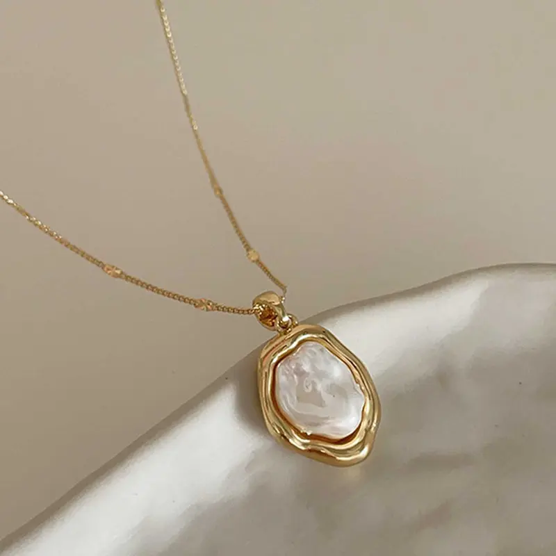Elegant French Baroque Faux Pearl Pendant, Elegant Chain, Vintage Style Women's Simple Daily Wear Party Elegant Prom Jewelry, Versatile Fashion Accessory, Jewelry Gifts, Goddess Necklace