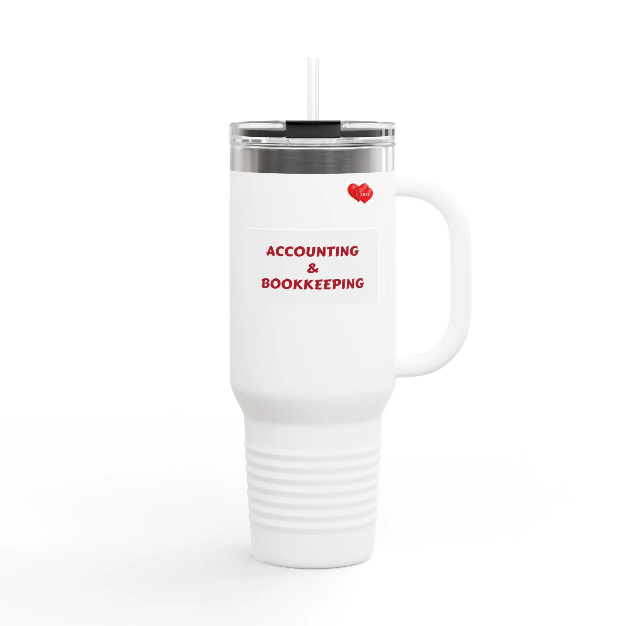 Copy of ACCOUNTING and BOOKKEEPING Insulated Travel Mug  40oz — Stainless Steel Tumbler by LOVE