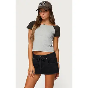 Edikted Women's Liva Contrast Raglan T-Shirt