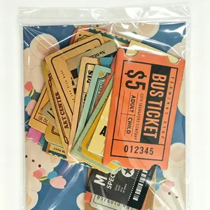 Vintage Ticket Paper Sticker, 54pcs/set Retro Ticket Paper Sticker, Decorative Labels for Notepad, Bullet Journal, Crafts, Scrapbook Materials, Scrapbook Accessories, Ornaments, Sticker Packs