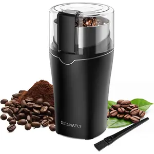 Electric Spice and Coffee Bean Grinder for Kitchen, Stainless Steel Removable Chamber, Up to 12 Cups, for Coffee Beans Spices Herb flaxseed and Nuts, Silver