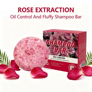 Rose Extract Shampoo Bar – Controls Scalp Oil, Nourishes Roots & Adds Volume – Natural Vegan Formula for All Hair Types, Paraben & Sulfate Free, Deep-Cleansing & Shine-Boosting (2.26 oz)