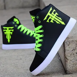 Men’s logo skate shoes — casual, high-comfortable, non-slip, lace-up, breathable, thick-soled sneakers