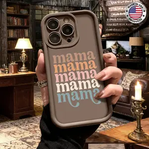 Cute Mama Quote Typography Aesthetic Design Case for iPhone 17 16 15 14 Pro Max 13 12 11 XR XS Plus Air Slim Lightweight Shockproof Anti Drop Protective Durable TPU Cover