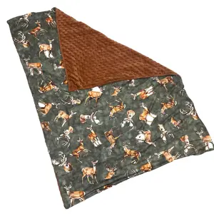 Newborn baby blanket deer hunting blanket outdoor travel blanket minky blanket