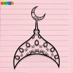 1pc Avant - Garde Mosque Dome with Crescent Moon Metal Wall Art, Avant - Garde Mosque Dome with Crescent Moon Statue Mural, Iron Craft, Perfect for Gallery, Studio, Office Wall Decor,Artistic Metalwork, Christmas Decor, Ideal Gift for Culture Enthusiasts