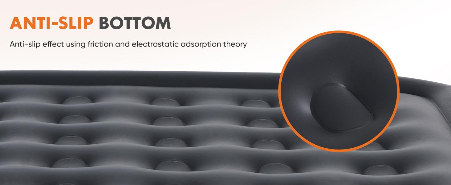 Inflatable Mattress Airbed with Built-in High Capacity Pump, Double Height, Non-Slip Bottom Design, Weight Capacity 660 lbs Air Bed for Home, Camping