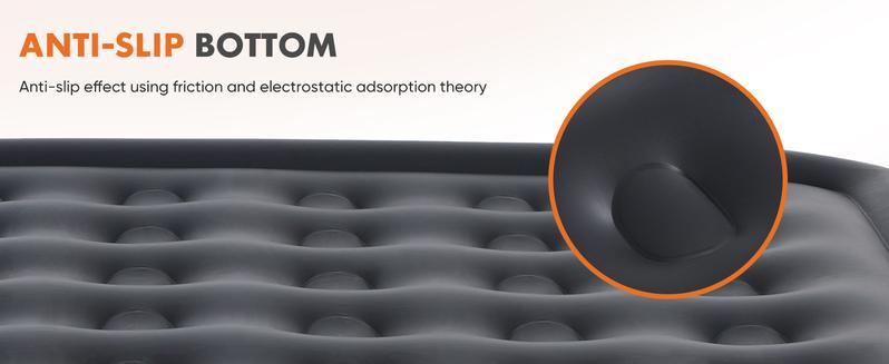 【Valentine's Day gift】Inflatable Mattress Airbed with Built-in High Capacity Pump, Double Height, Non-Slip Bottom Design, Weight Capacity 660 lbs Air Bed for Home, Camping