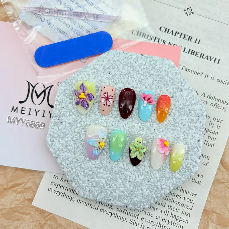 .DPP.6869.High-quality pure handmade 3D carved wearable nails