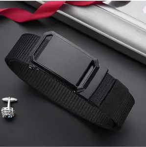 Elegant & Durable Automatic Nylon Belt for Men - Versatile Business Casual Webbing Strap, Tactical Style for Daily Wear