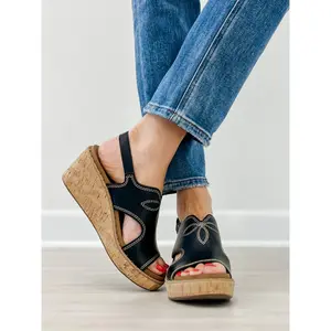 Corkys Darlin Wedges in Black Corkys Darlin Wedges in Black