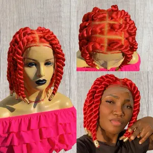 Red Jumbo Twists with Full Lace for Women