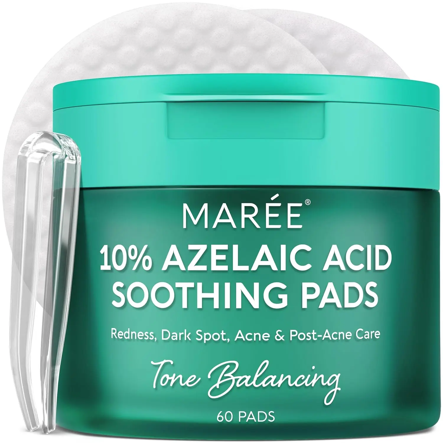 Facial Toner Pads MAREE  – Azelaic Acid, Glycolic Acid & PDRN Collagen Face Pads for Glass Skin, Pore Care, Hydration & Glow Smooth