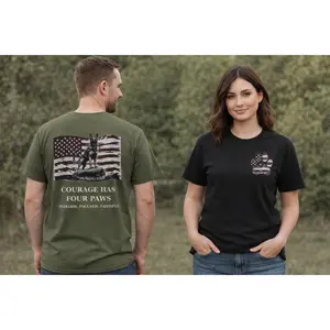 Courage Has Four Paws T-Shirt — American Flag K9 Tribute