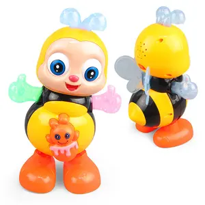 New electric cartoon bee toy, Musical Light Up, can sing, dance, and sway, with lights and music effects, suitable for boys and girls, a great gift for children, holidays, and birthdays, batteries not included