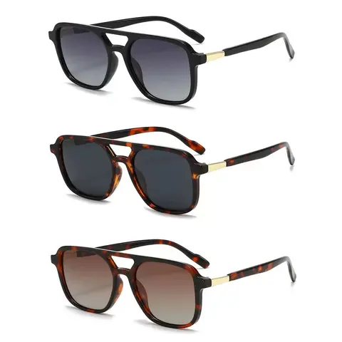 Unisex Full-Rim Plastic Tortoiseshell Sunglasses - Trendy Vintage Rectangle Frame, UV Protection Lens, Summer Outdoor Travel Fashion Accessories