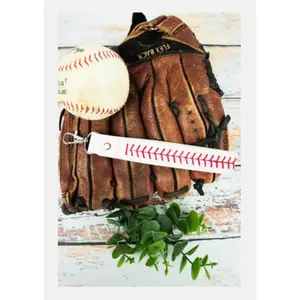 Baseball Stitch Wristlet Keychain – Game Day Essential