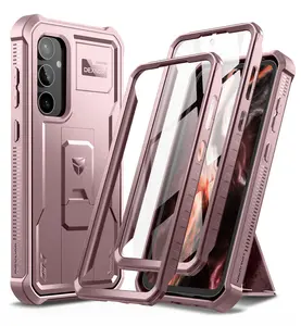 Dexnor Bumper Case for Samsung Galaxy S23 FE (2023), Full-Body Shockproof Rugged Heavy-Duty Protective Cover Dual-Layer Protection with 2 Front Frames & Built-in Screen Protector & Kickstand