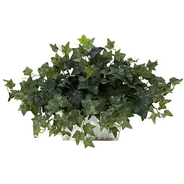 Nearly Natural Ivy with White Wash Planter Silk Plant