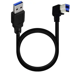 USB 3.0 Printer , USB 3.0 Type A Male to Type B Male Plug 90  High Speed Printer,,External Hard Drivers,Scanner - 50cm/1.5Ft (3.0 A to B Down Angle)