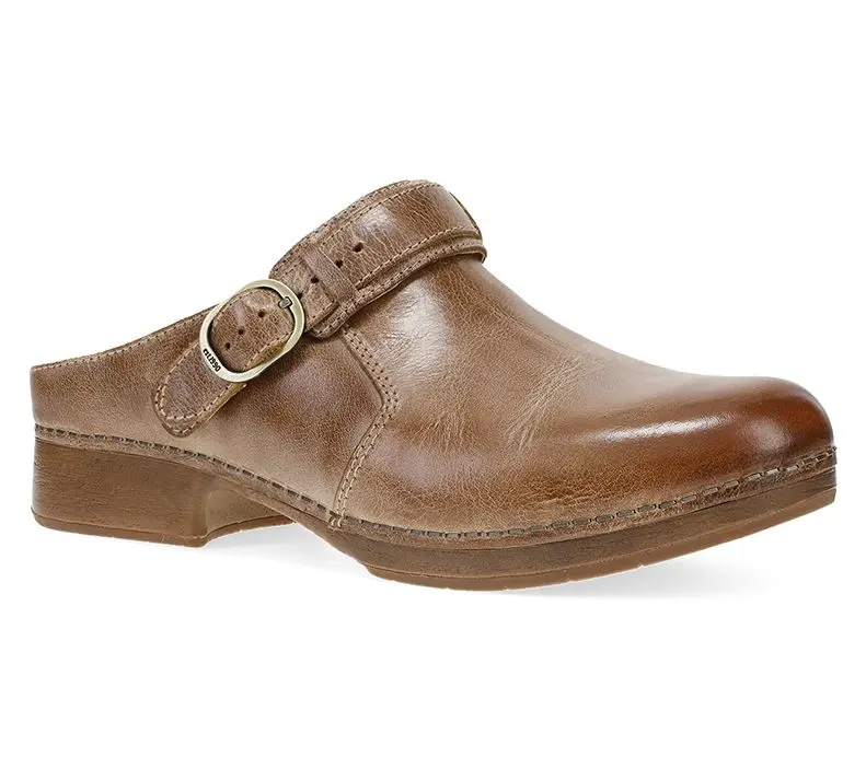 Dansko Millie Tan Waxy Brush Off Leather Clog Dansko Millie Tan Waxy Brush Off Leather Clog
