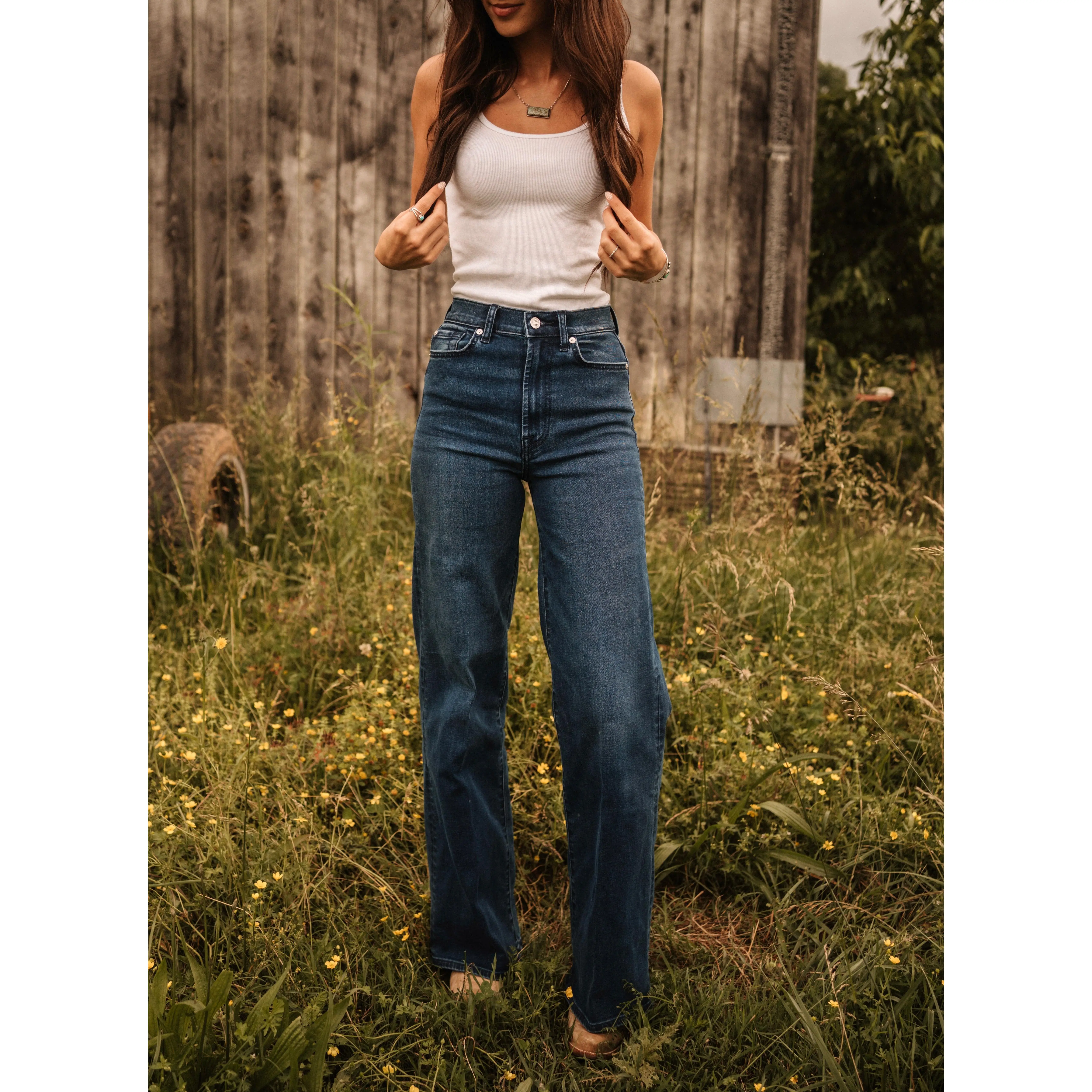 7 For All Mankind Ultra High Rise Jo Dark Satin