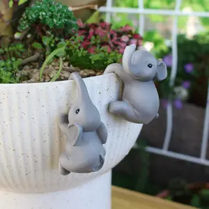 2 Piece Cute Elephant Plant Pot Hangers, Garden Animal Miniature Landscape Hanging Decorations, 2 Pieces, Perfect for Home and Garden Decoration
