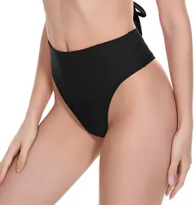 Kepblom Women's Thong Rave Bottoms High Waisted Bikini Bottom High Cut Panties for Dance Festival Underwear Womenswear