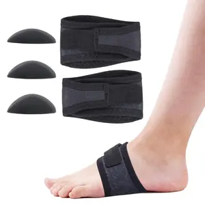 Foot Arch Support Brace (1 Pair) with Gel Pads- Wrap Corrector for Flat Foot, Adjustable Plantar Fasciitis Sleeve Strap for Pain Relief, Fallen Arches, Flat Feet High and Fallen Arch Unisex