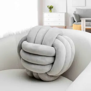 Soft Knot Throw Pillow Balls, Decorative Round Knotted Pillows, Handmade Ball Pillows for Bedroom Sofa Couch Home Decor