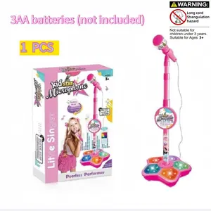 Microphone Toy, Karaoke Machine Toy with Light, Singing Machine Toy, Music Toy for Kids, Birthday Gift for Girls