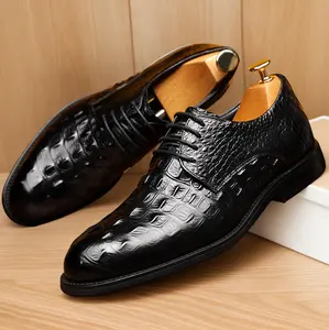 Premium Crocodile-Embossed Men's Shoes | Non-Slip & Durable22D35