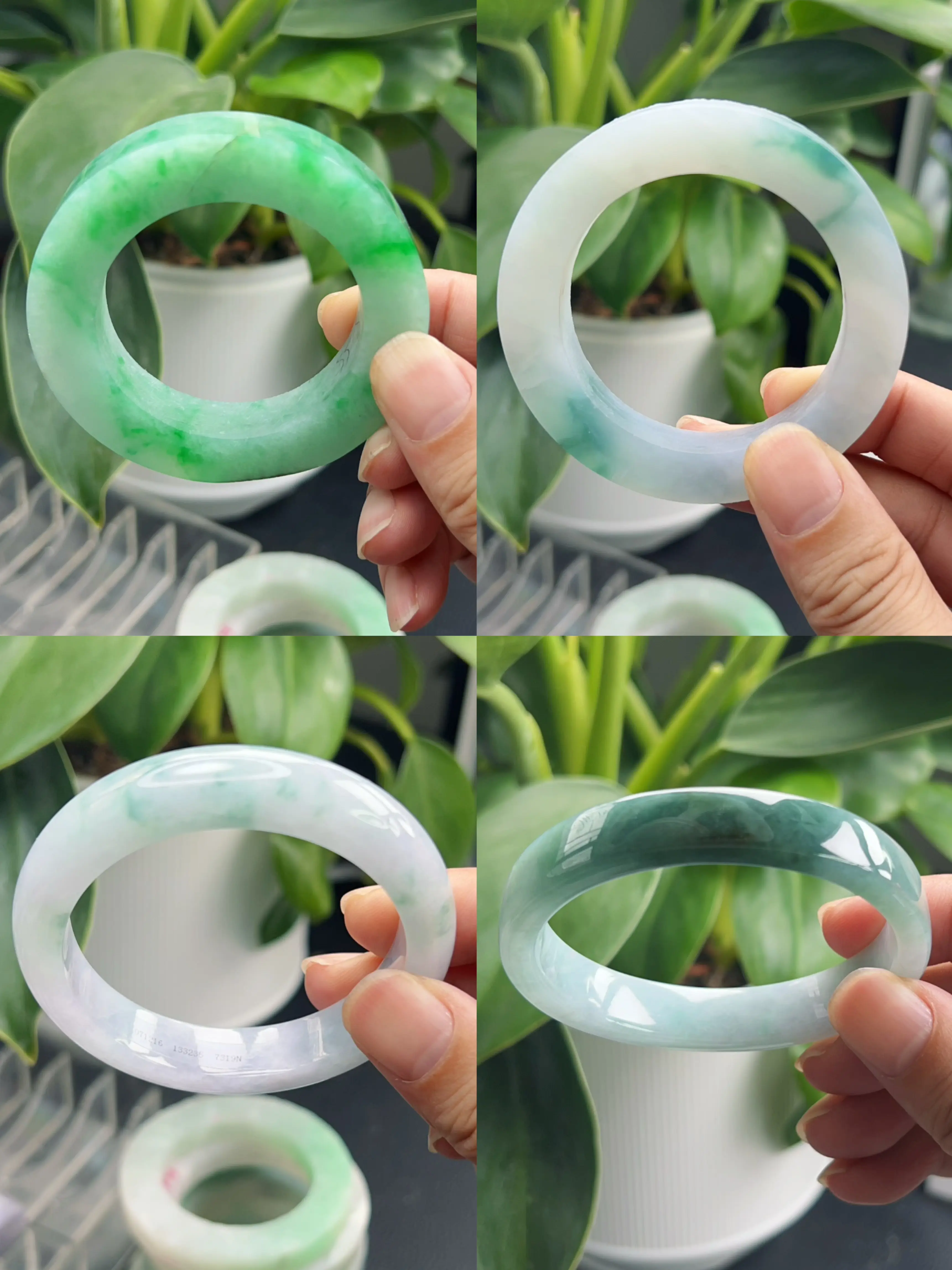 Natural Grade A Jadeite Bracelet, Classic Bangle with Untouched Stone from Myanmar, Unisex Certified Jewelry with Gift Box, Gift Set, Certified Pure, Natural Veins, Classical Look, Jade Bracelet, Real Jade Bracelet