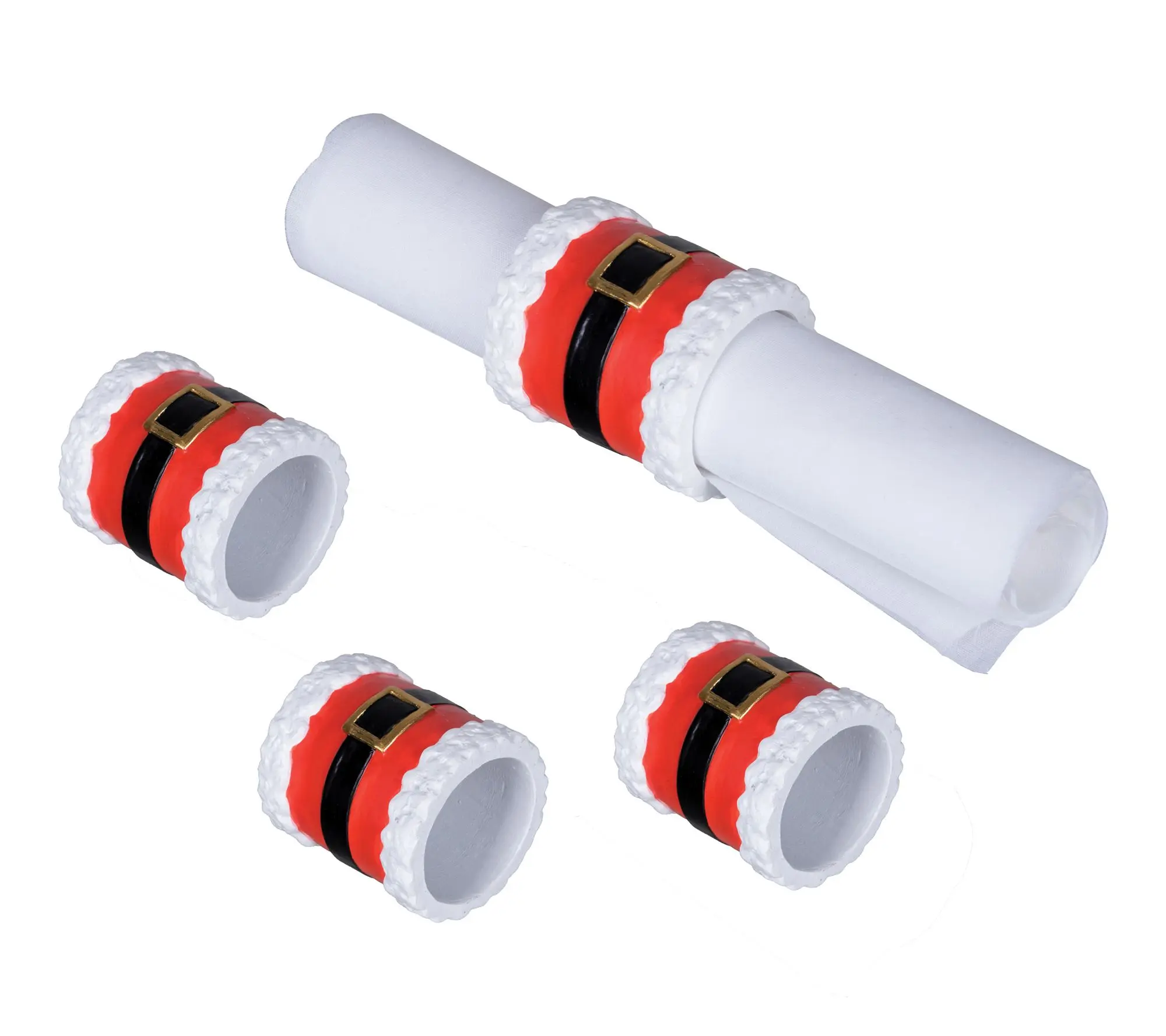 Santa Belt Napkin Rings Set of 4 by Valerie