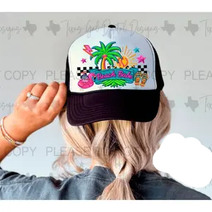 RTS BEACH BABE SUMMER DTF DIRECT TO FILM transfers HAT SIZE (HAT NOT INCLUDED) 32-B